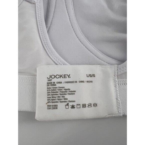 Jockey Forever Fit Wirefree Full Coverage Lightly Lined Cotton Bra Large White - Picture 4 of 4